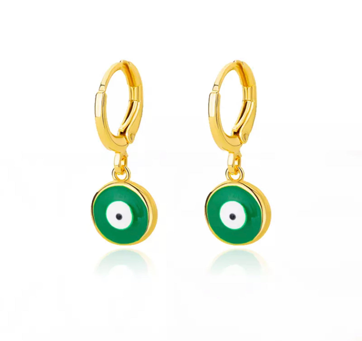 Buy the Stunning Enamel Evil Eye Huggie Hoop Earrings