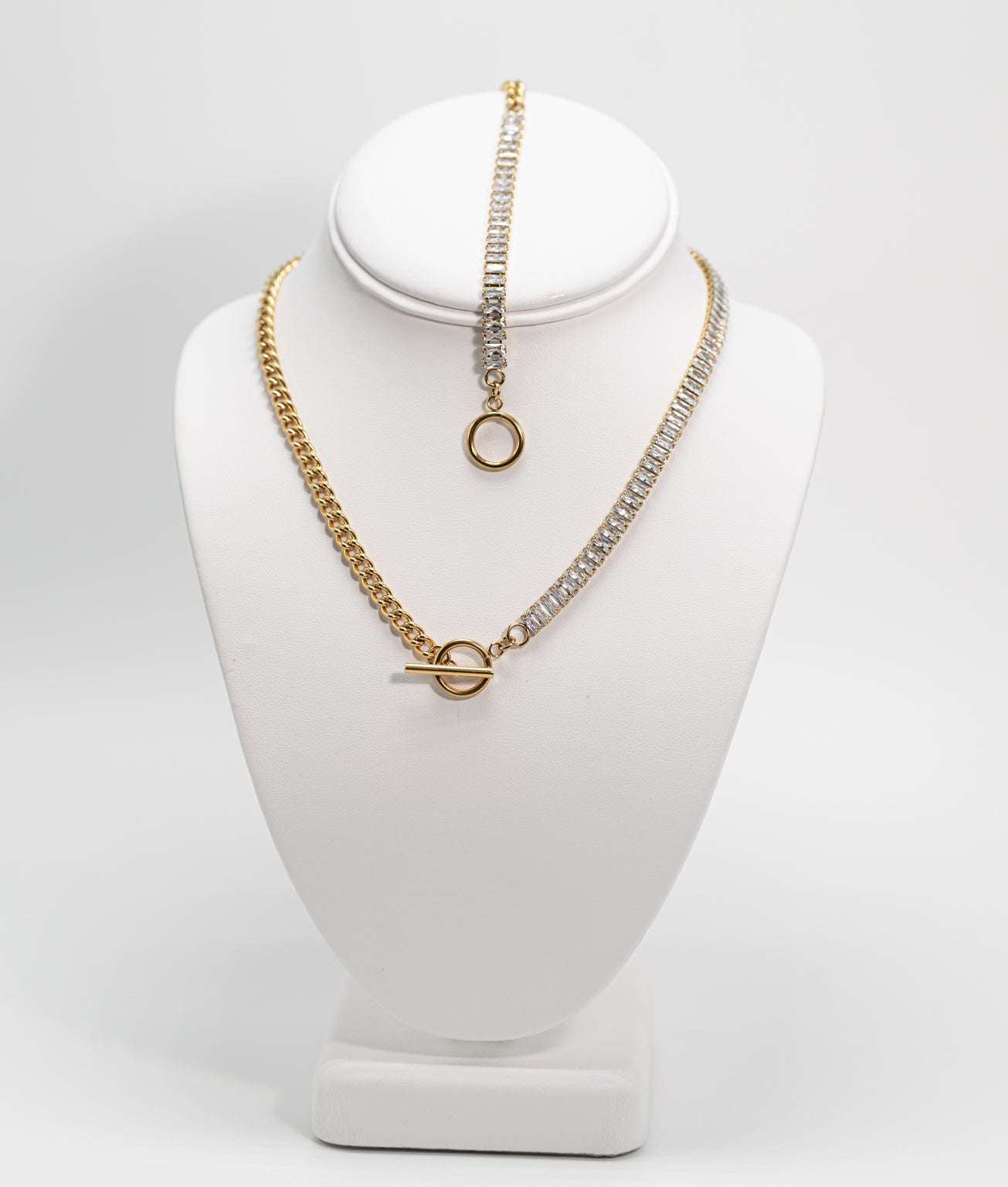 Figaro Gold Bracelet and Necklace Set