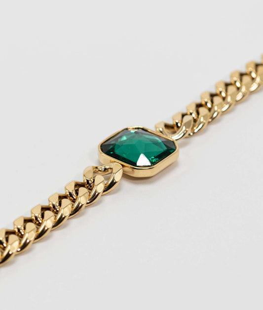 Ava Bracelet with Green Stone
