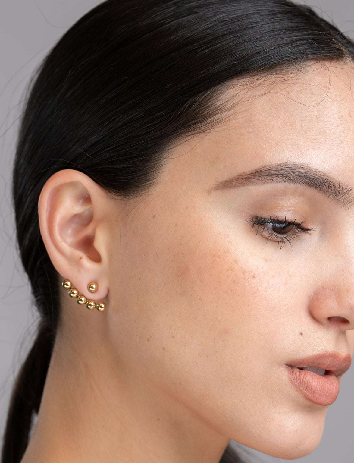 Valeria Earrings, stud earrings, Bead stud earrings