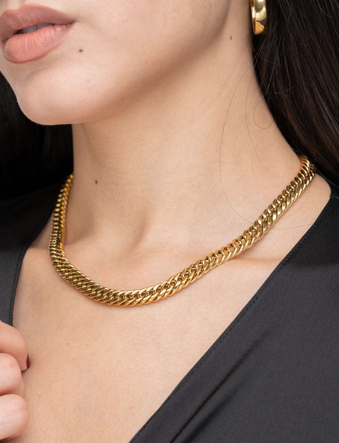 Womens Cuban Link Choker Necklace - Classic Jewelry Gifts