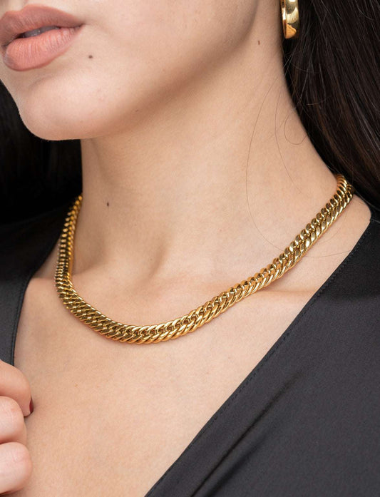 Womens Cuban Link Choker Necklace