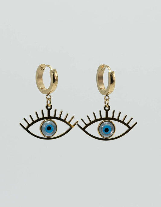 Gold Plated Evil Eye Earrings