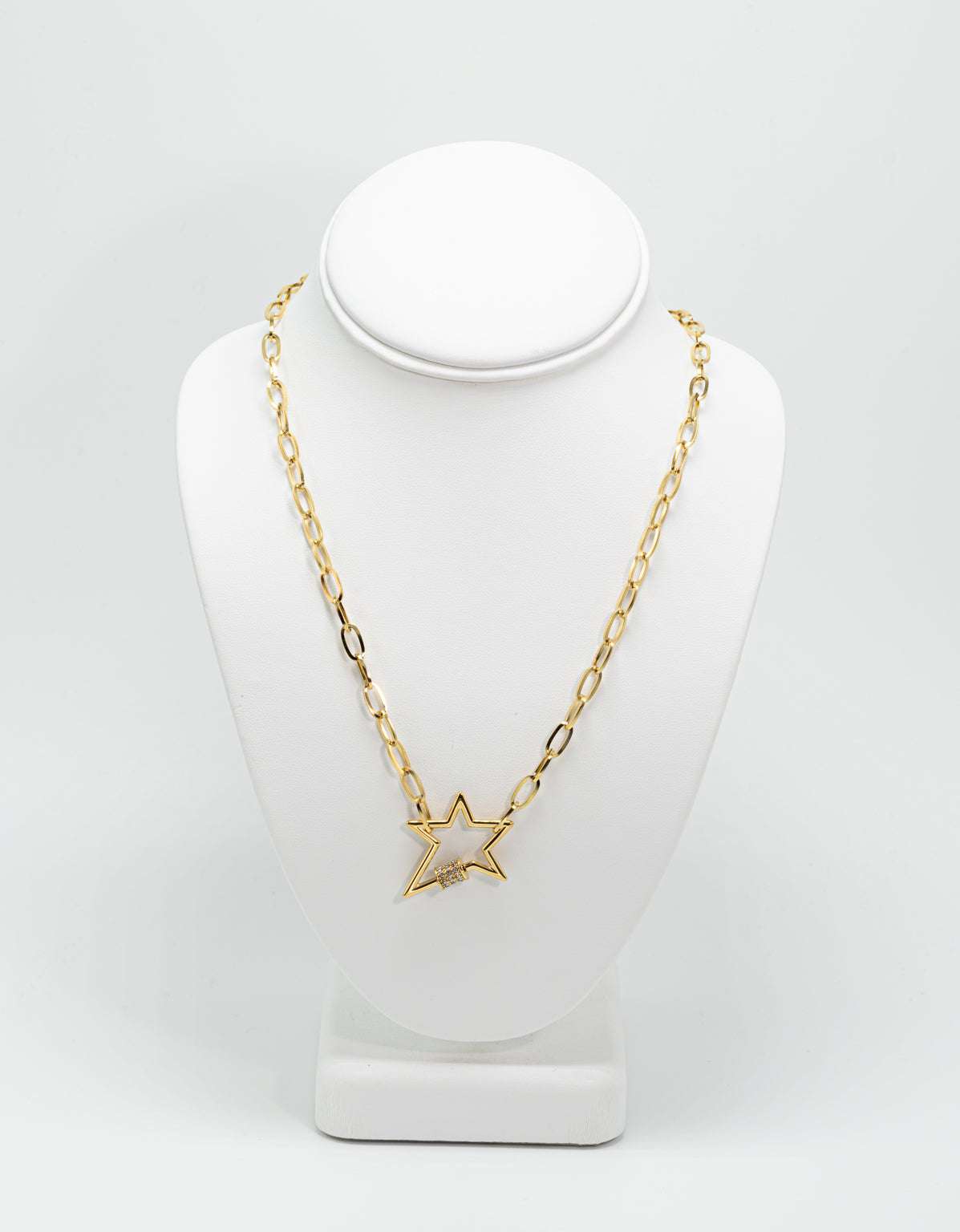 Stainless Steel Star Pendant Necklace, High Quality Zirconia Jewelry